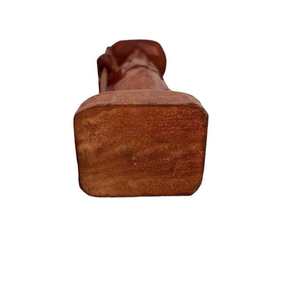 Vintage Hand Carved Wooden Asian Figure Man with staff - Picture 6 of 8